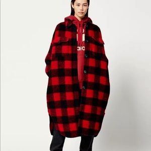 Nwot Isabel Marant red plaid coat